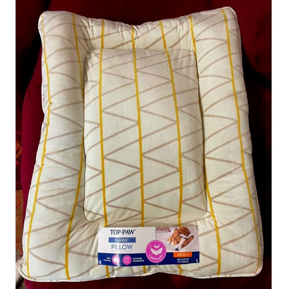 Dog Bed: Pillow Top Striped Classic Pet Bed, 28 x 22”